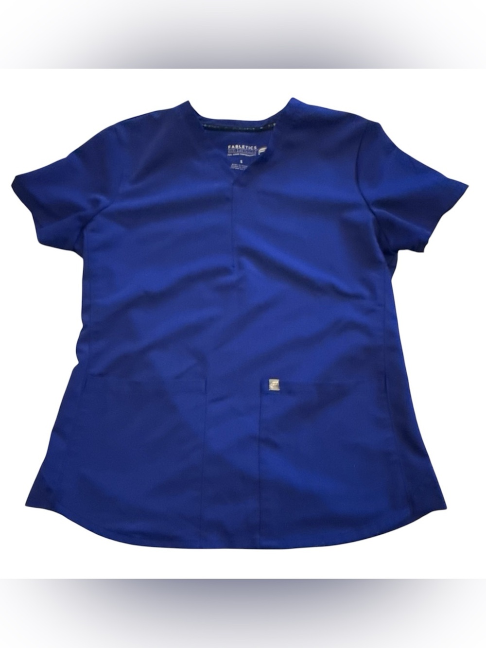 Fabletics Scrub Top Womens Small Dark Blue Nursing Medical Uniform